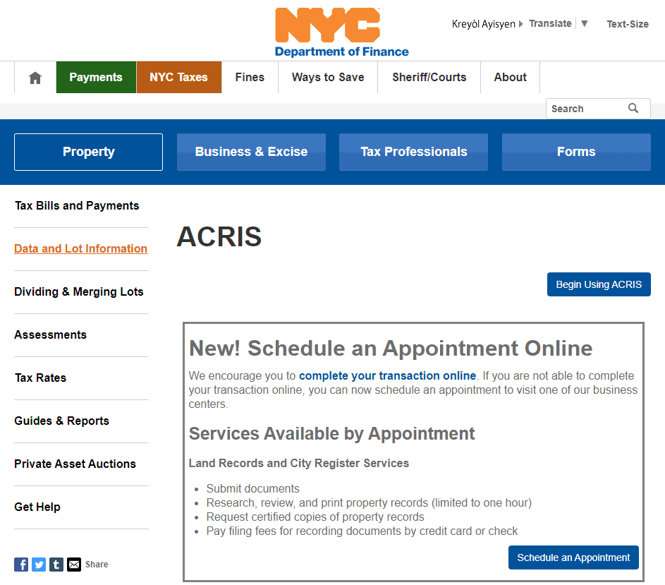 https://nyclife.io acris-nyc-landing-page